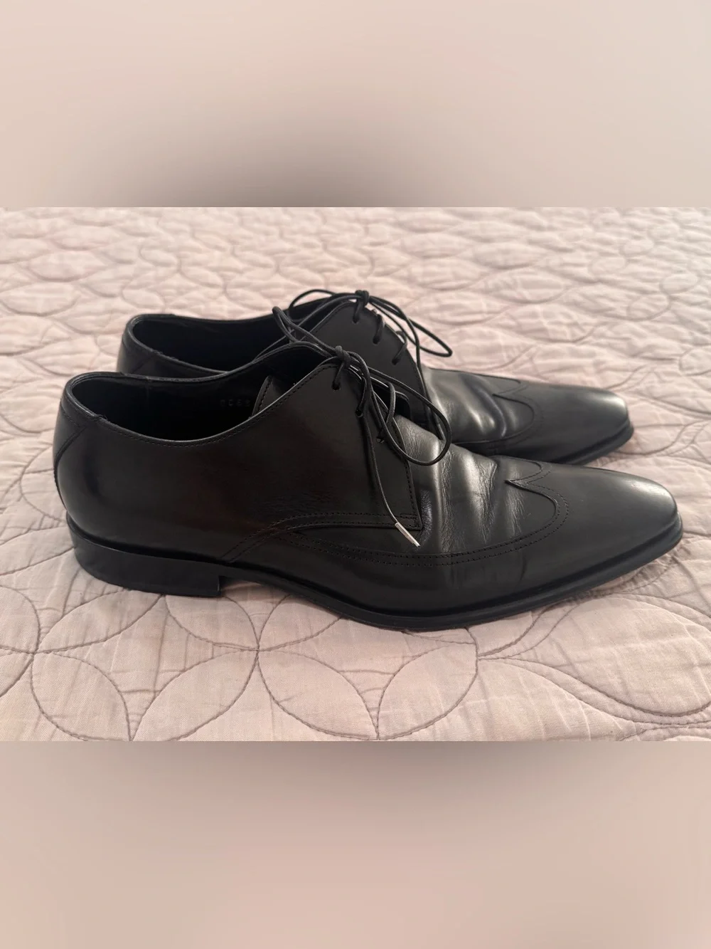 Hugo Boss Made in Italy Black Leather Dress Shoes – Size 8 / UK 7